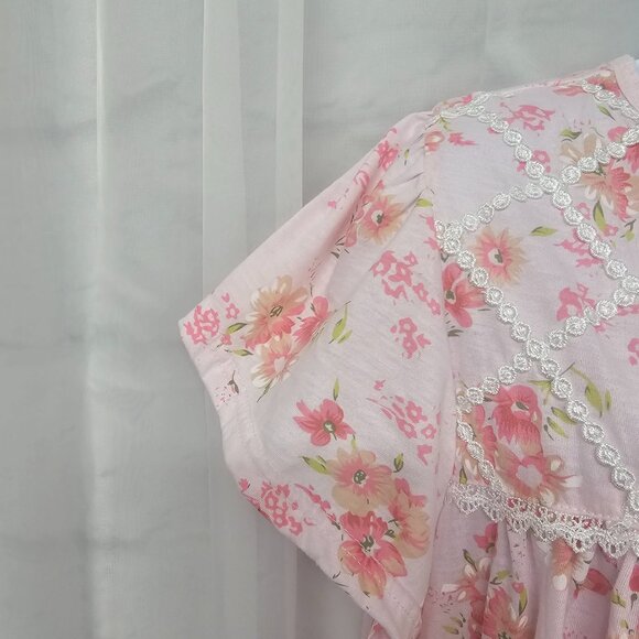 Pink Label Pink Floral Nightgown Cottage Comfy Summer 2X - Picture 4 of 11